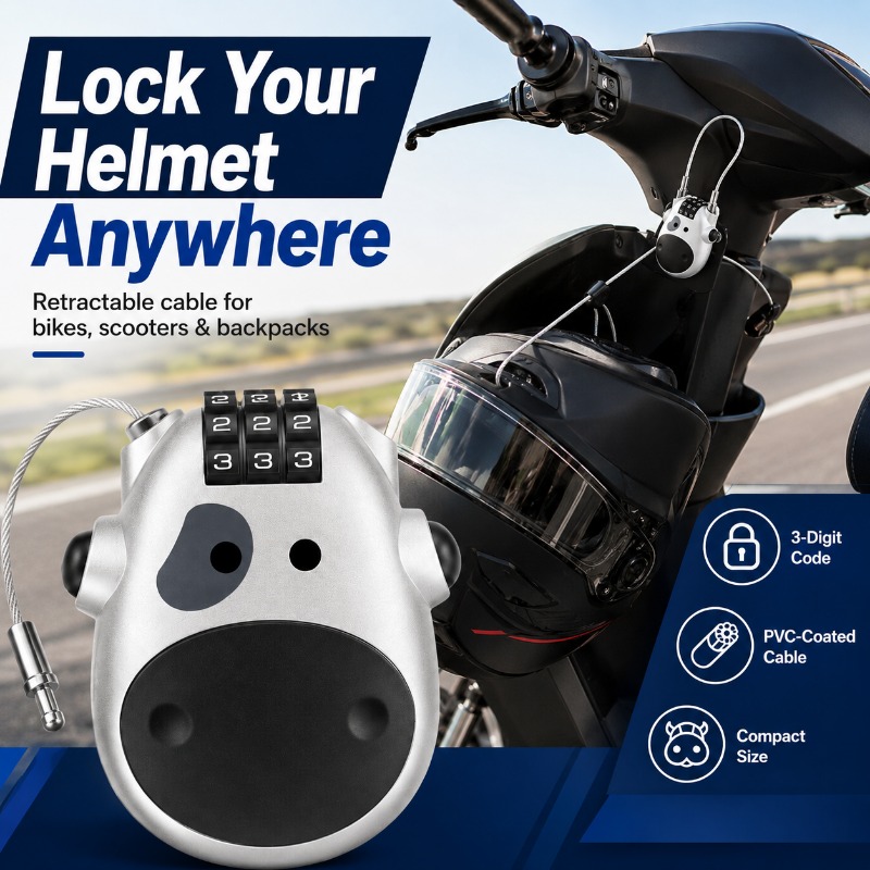 Cycling Commute Backpack - Mini İnek Şeklinde Kombinasyon Kablo Kilidi